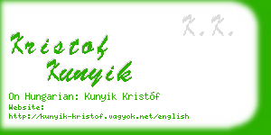 kristof kunyik business card